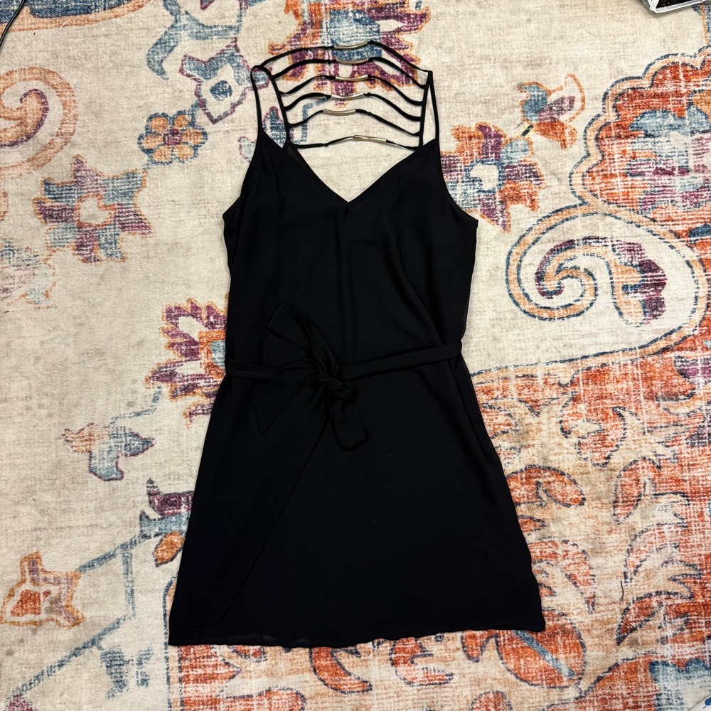 Naked Zebra Black Strappy‎ Back Mini Dress Women's Size S